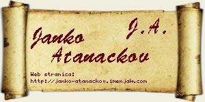 Janko Atanackov vizit kartica